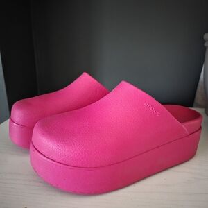 Crocs Women's Hot Pink Platform Dylan Clogs